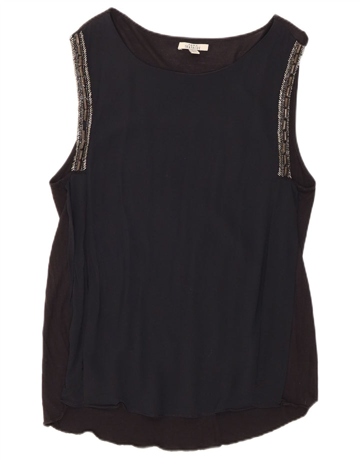 Zara Mujer Blusa Sin Mangas Top UK 42 Medium Negro