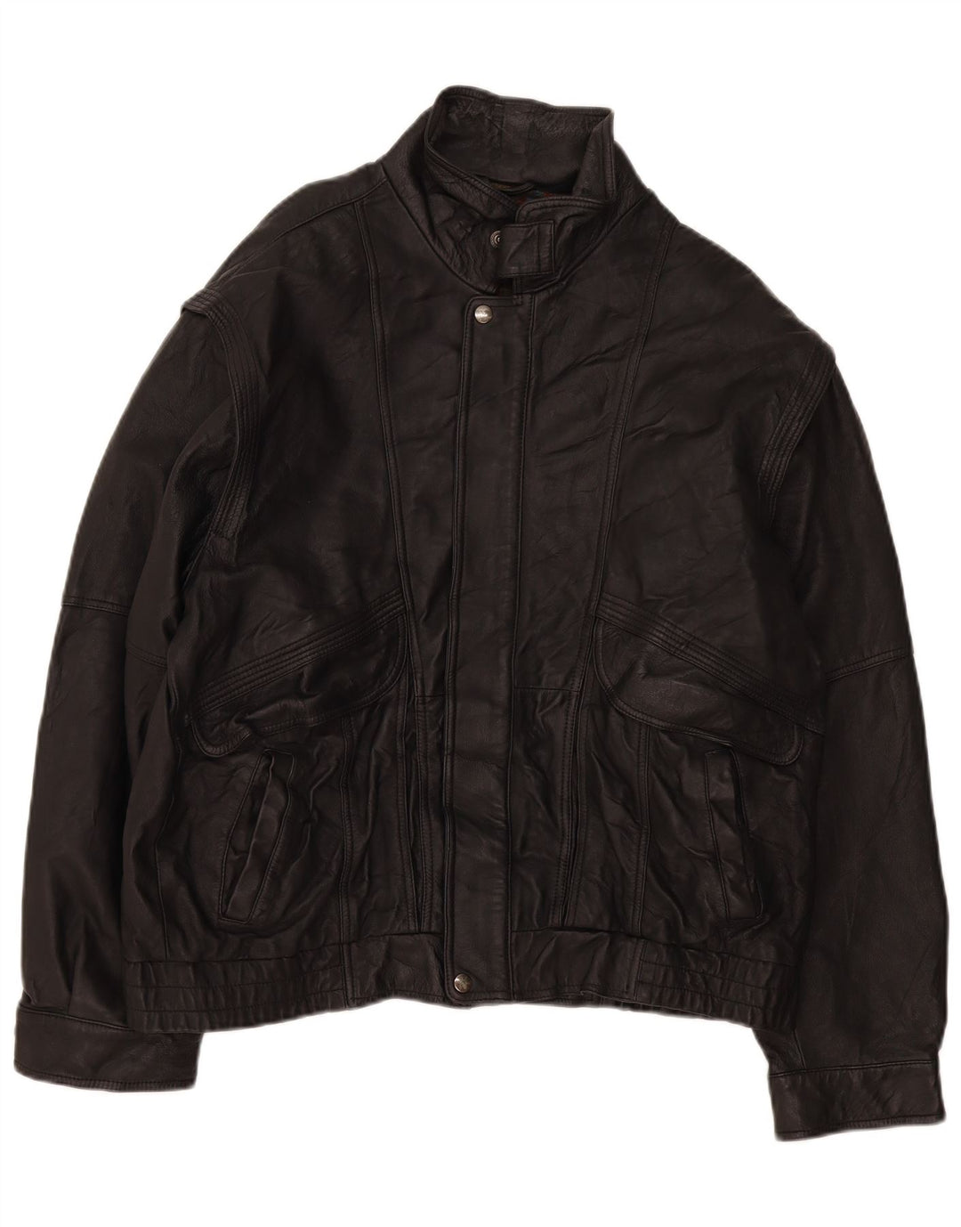 Vintage hombres chaqueta de cuero Reino Unido 40 grande negro