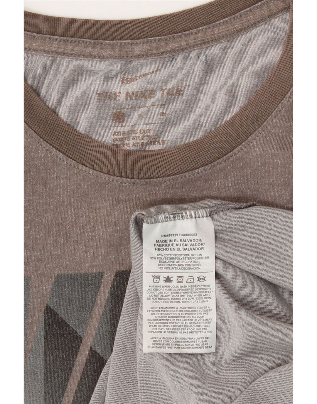 Nike Camiseta gráfica de corte atlético para hombre Top pequeño de algodón gris