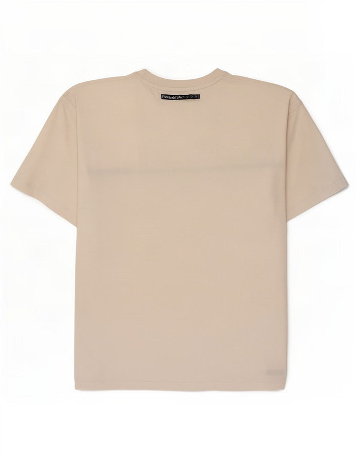 Reebok Camiseta gráfica para hombre Top grande de algodón blanco