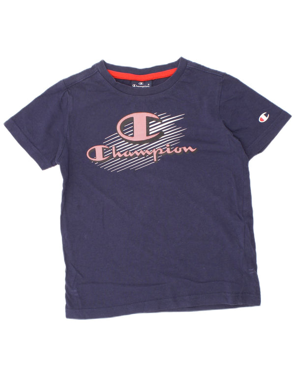 Champion Camiseta gráfica para niños 5-6 años XS Azul marino Algodón