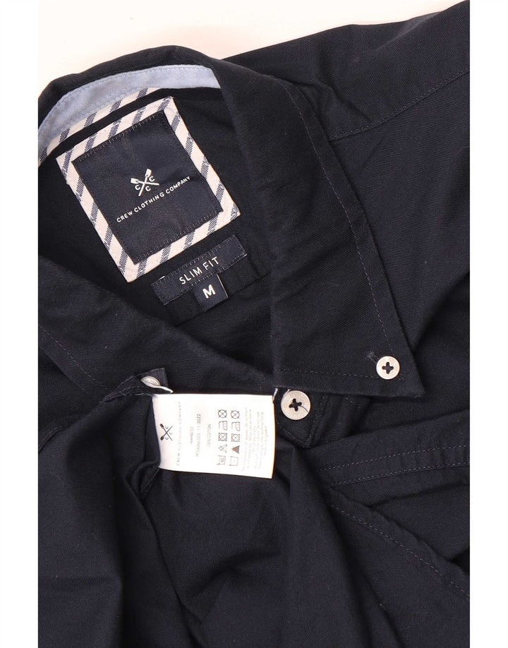 Crew Clothing Camisa ajustada para hombre Algodón azul marino medio