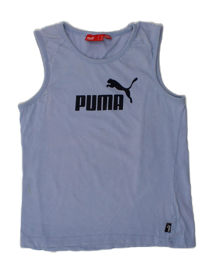 PUMA Girls Graphic Vest Top 11-12 Years Large Blue Vintage Puma and Second-Hand Puma from Messina Hembry 