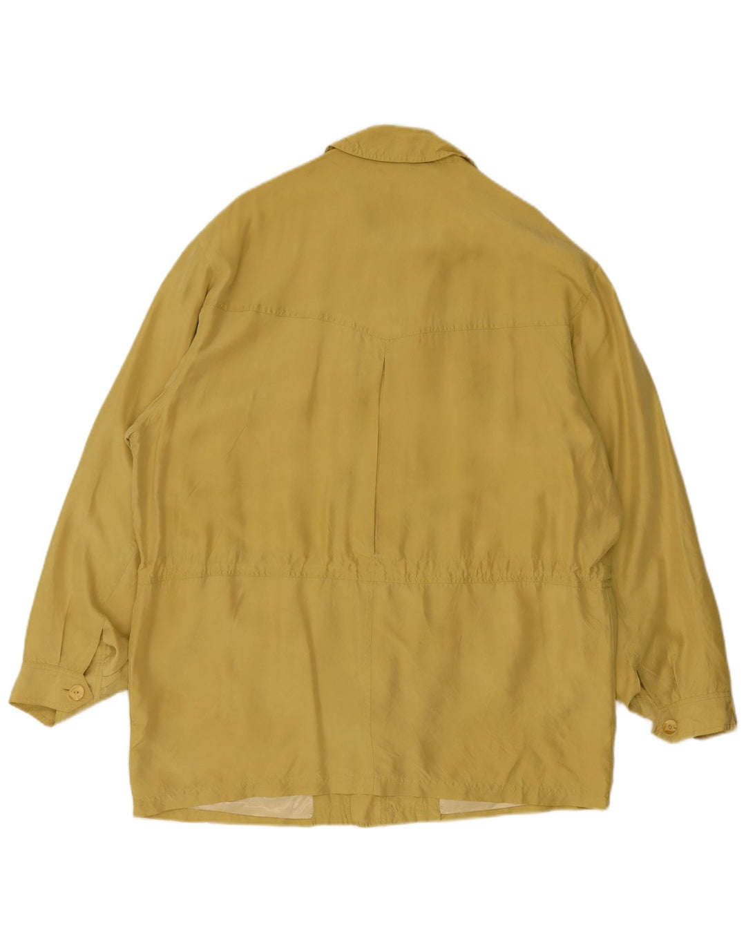 Vintage hombres chaqueta utilitaria Reino Unido 44 2XL seda amarilla