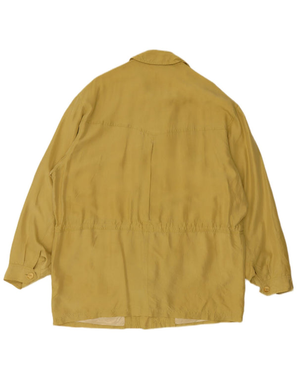 Vintage hombres chaqueta utilitaria Reino Unido 44 2XL seda amarilla