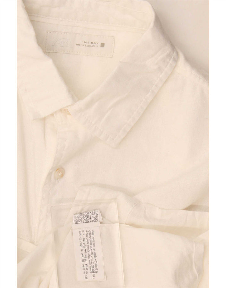 Camisa Niño Zara 13-14 Años Blanco Lino