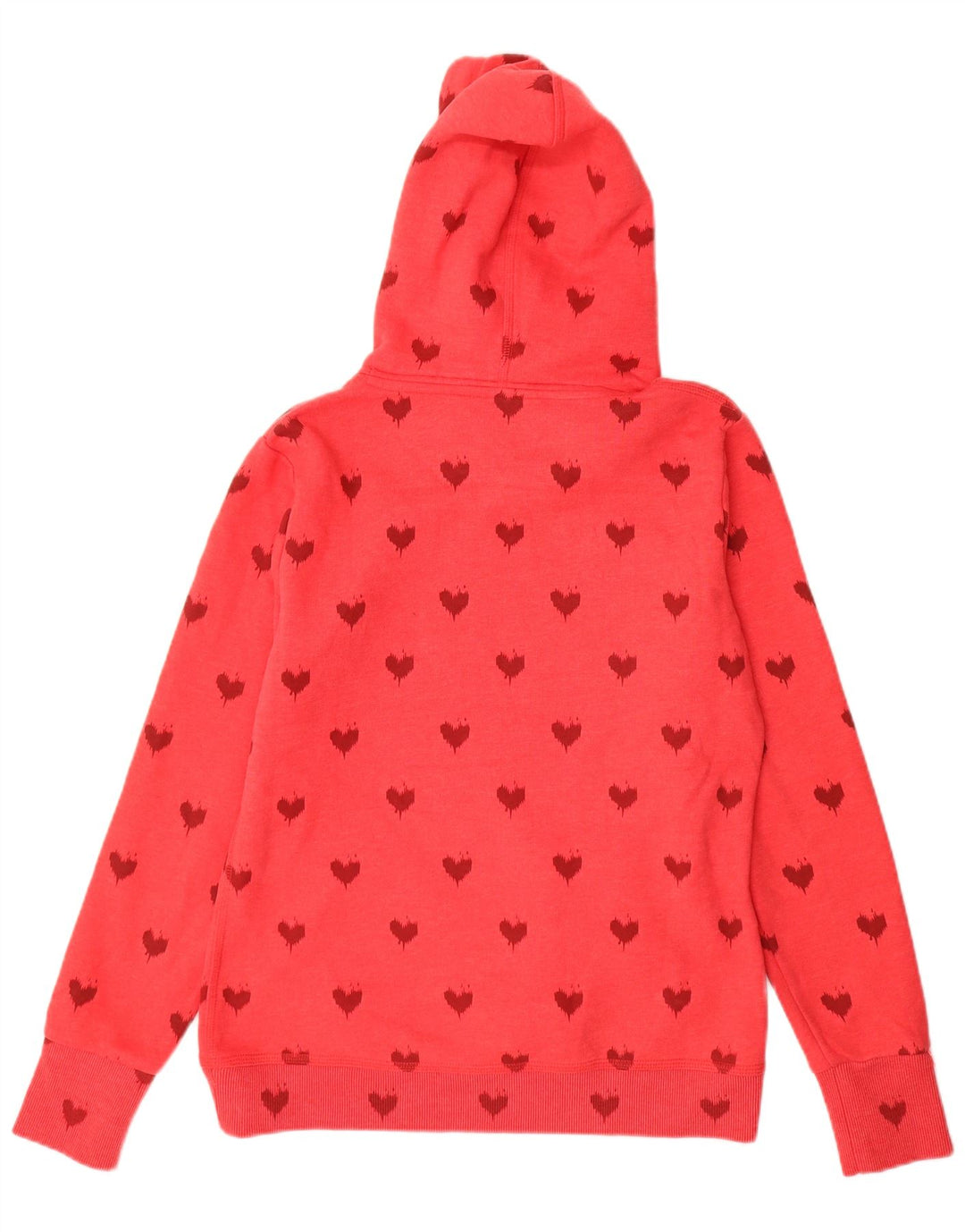 SUPERDRY Jersey con capucha gráfica para mujer UK 46 Large Red Cotton Heart