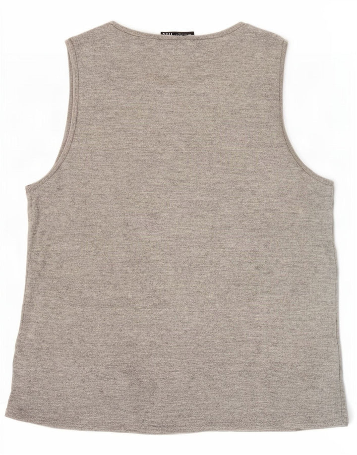 Zara Mujer Chaleco Top ES 40 XL Viscosa Gris