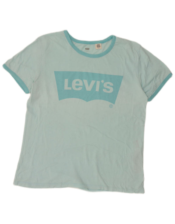 Levi's Camiseta gráfica para mujer Top UK 46 Large Blue Cotton