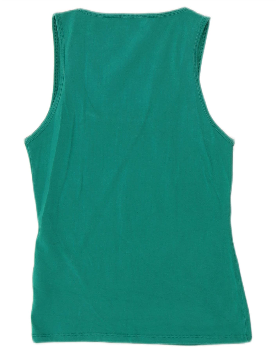 Benetton Camiseta Sin Mangas Mujer UK 6 XS Algodón Verde