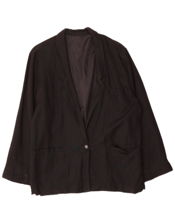 Chaqueta tipo blazer vintage extragrande con 1 botón para mujer UK 10 Small Black