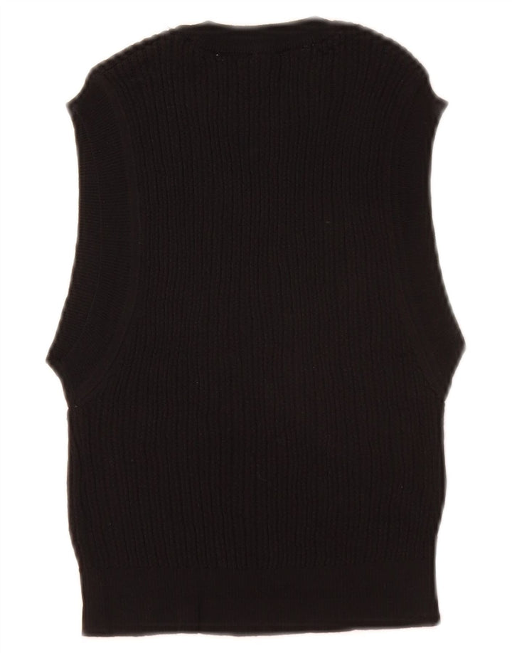 ZARA Mujer Crop Vest Tank Top UK 12 Medium Negro