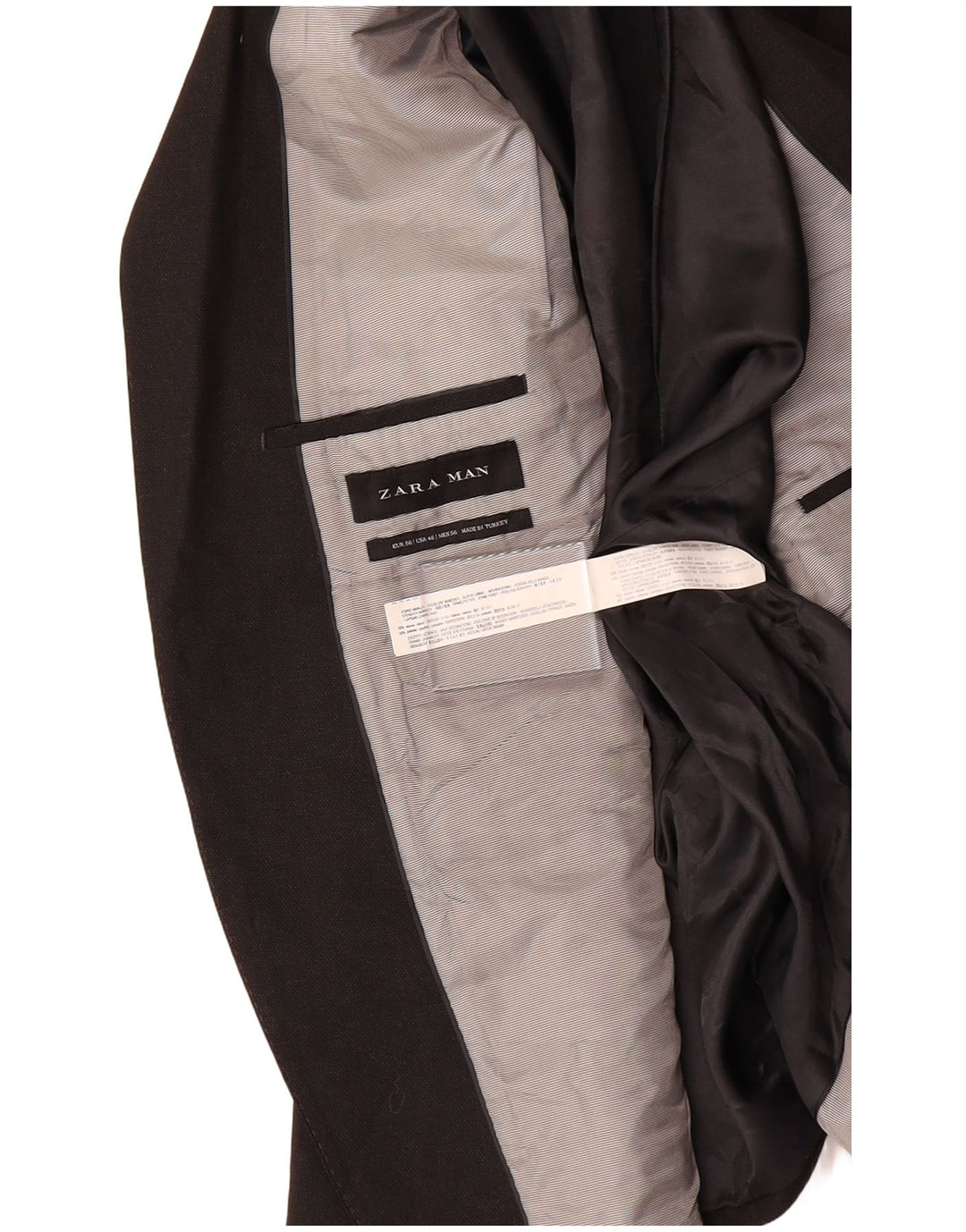 ZARA Mens 2 Button Blazer Jacket EU 56 XL Grey Viscose