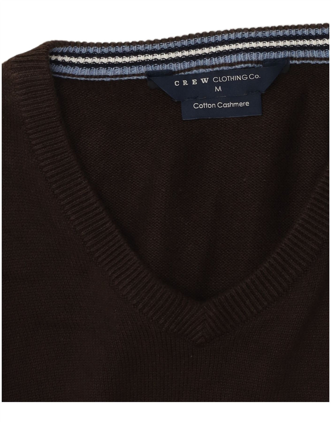 Crew Clothing - Jersey con cuello en V para hombre, algodón marrón medio