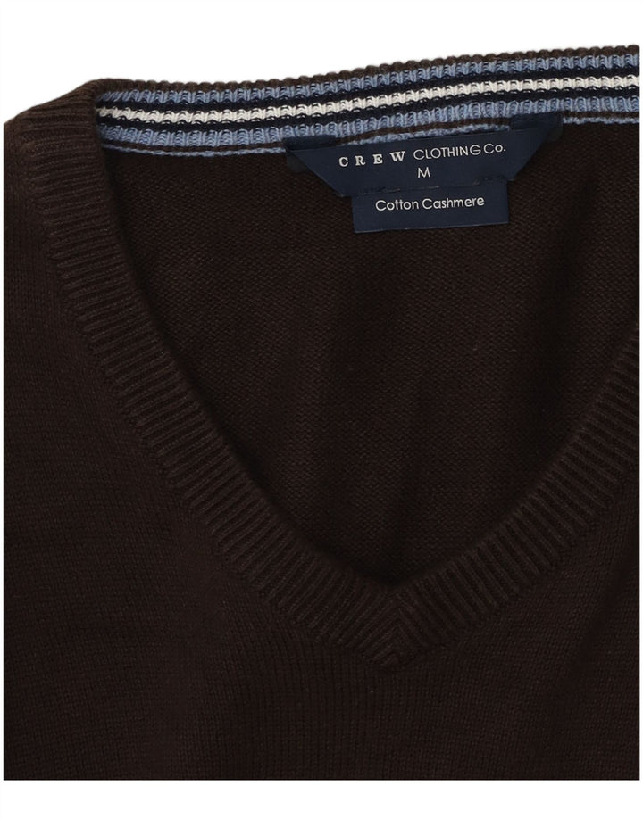Crew Clothing - Jersey con cuello en V para hombre, algodón marrón medio