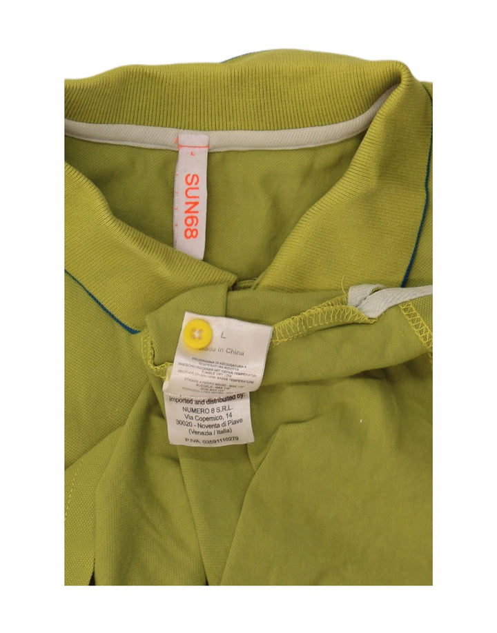 Polo Sun68 para hombre de algodón verde grande