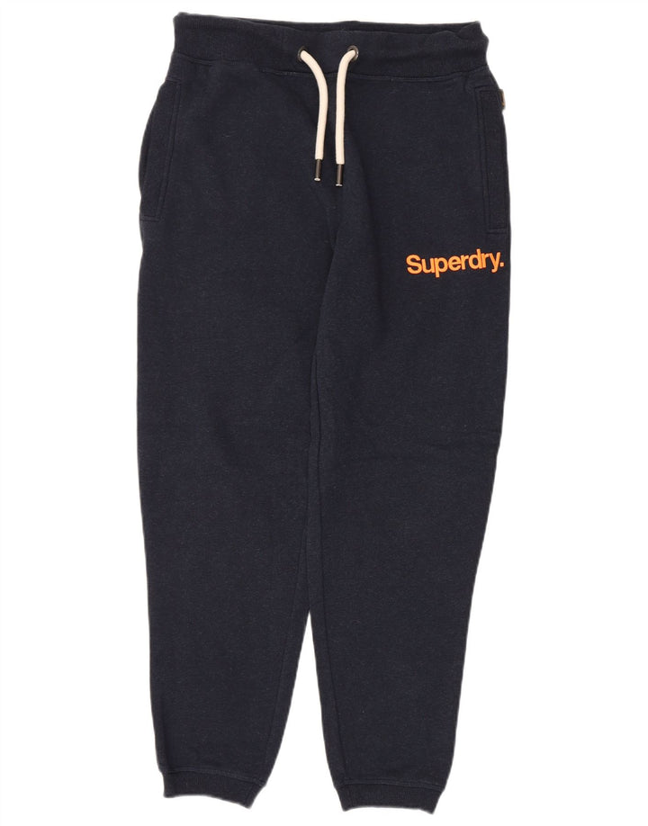 SUPERDRY Hombre Pantalones de chándal con estampado gráfico Joggers Small Azul marino Algodón