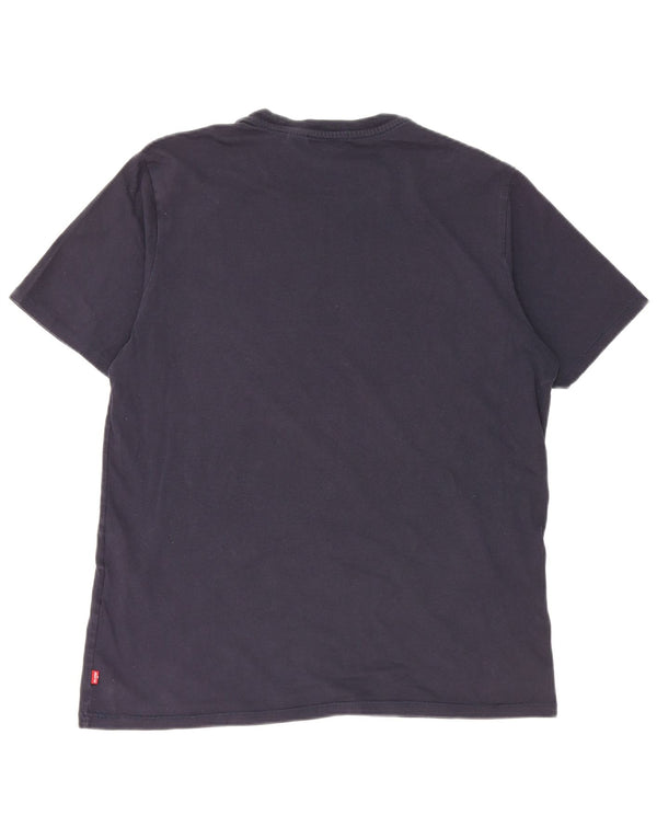 Levi's Camiseta gráfica para hombre Top grande de algodón azul marino