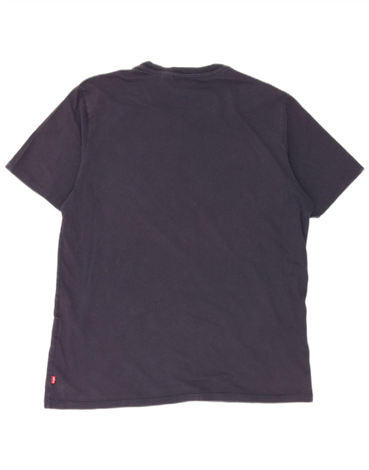 Levi's Camiseta gráfica para hombre Top grande de algodón azul marino