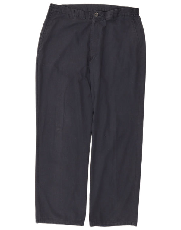 Farah Mens Weekend Pantalón chino recto W34 L29 Poliéster azul marino