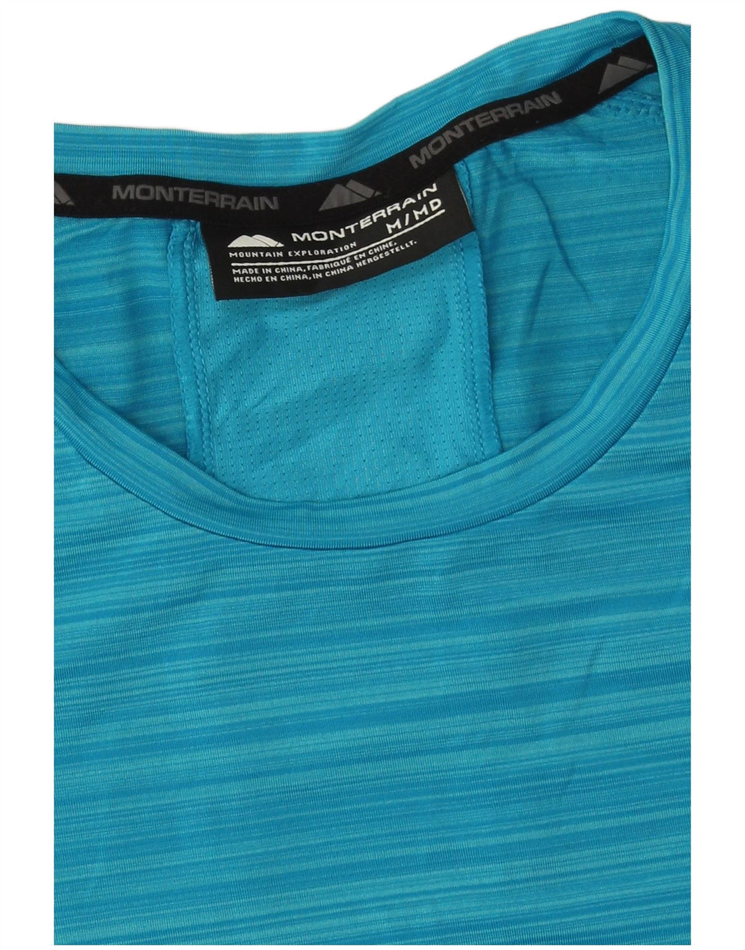 Monterrain Camiseta gráfica para hombre Top poliéster a rayas azul medio