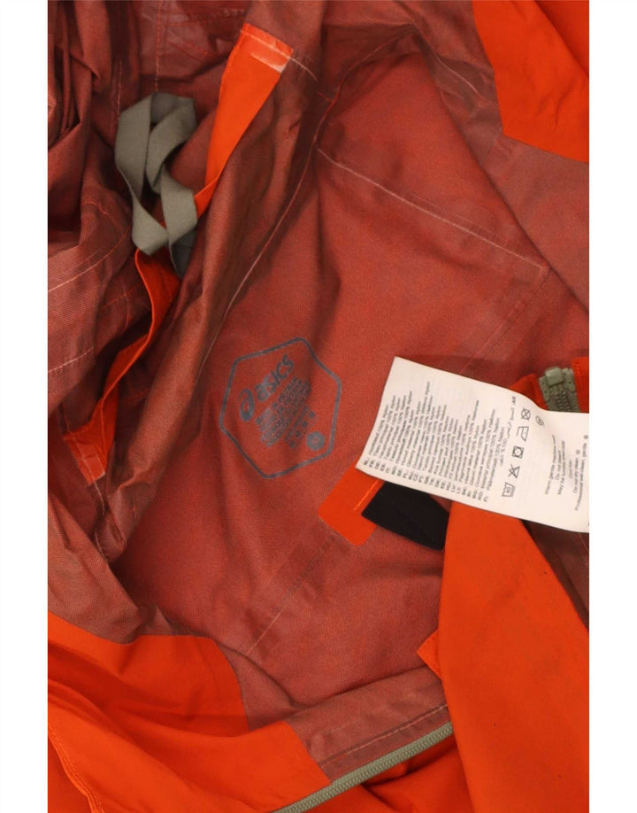 Asics Chaqueta impermeable con capucha para hombre UK 38 Medium Naranja Nylon