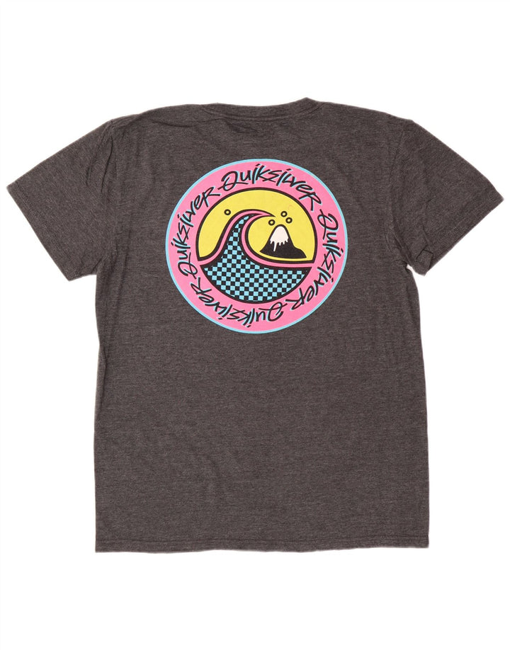 Quiksilver Camiseta con gráfico de ajuste regular para hombre Top de algodón gris medio