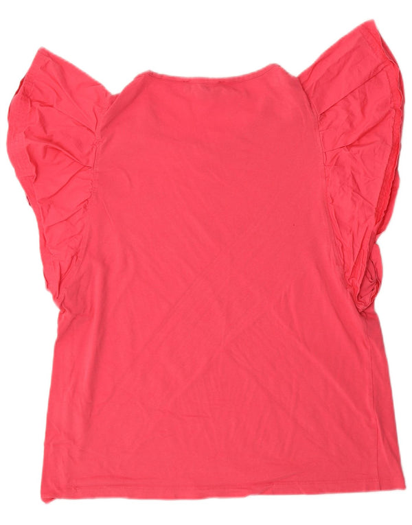 TOMMY HILFIGER Blusa con alas de murciélago para mujer UK 44 Grande Algodón rosa