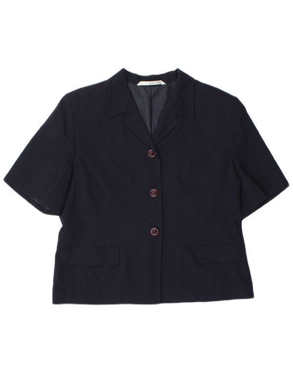 Marks & Spencer Chaqueta Blazer de Manga Corta para Mujer UK 40 XL Azul Marino
