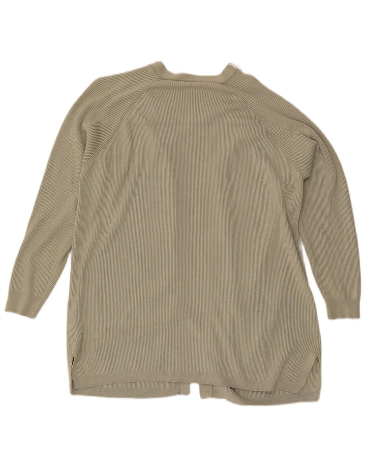 Marks & Spencer Suéter tipo cárdigan abierto para mujer UK 46 Viscosa gris grande
