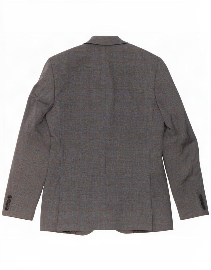 Marks & Spencer Chaqueta tipo blazer entallada con 2 botones para hombre UK 36 Small Blue Check