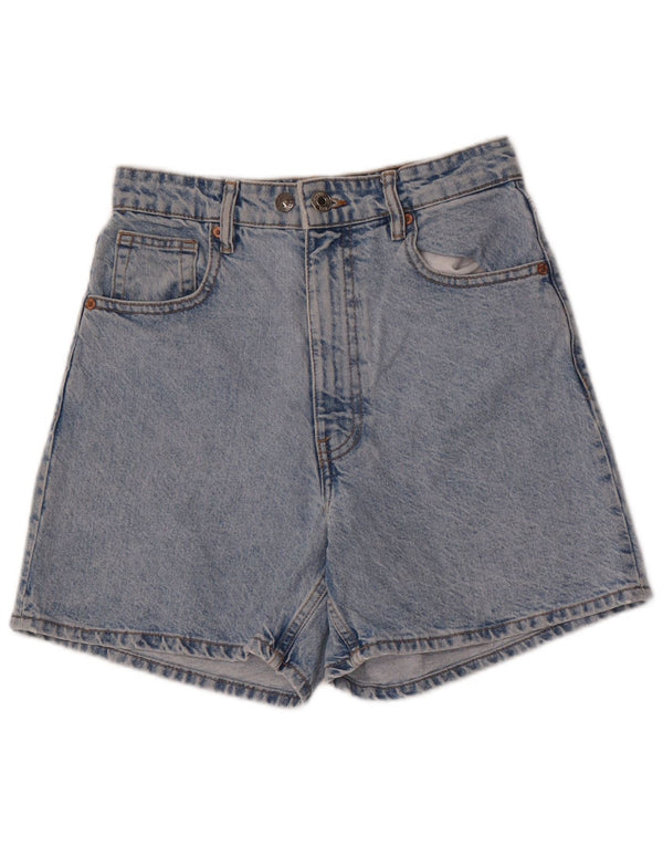 ZARA Pantalones cortos vaqueros de cintura alta para mujer EU 38 Small W28 Azul