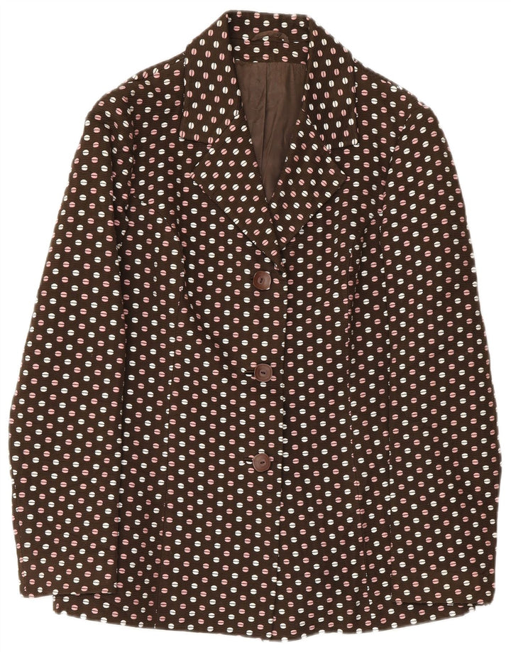 Vintage Mujer 3 Botones 2 Piezas Set IT 48 XL Lunares Marrón