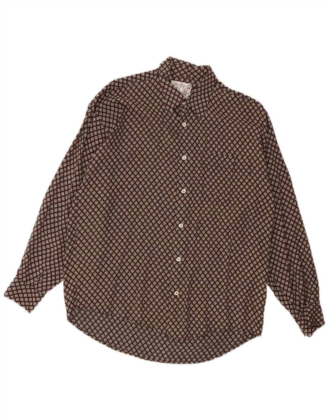 Camisa Kantaros Hombre Marrón Medio Geométrica