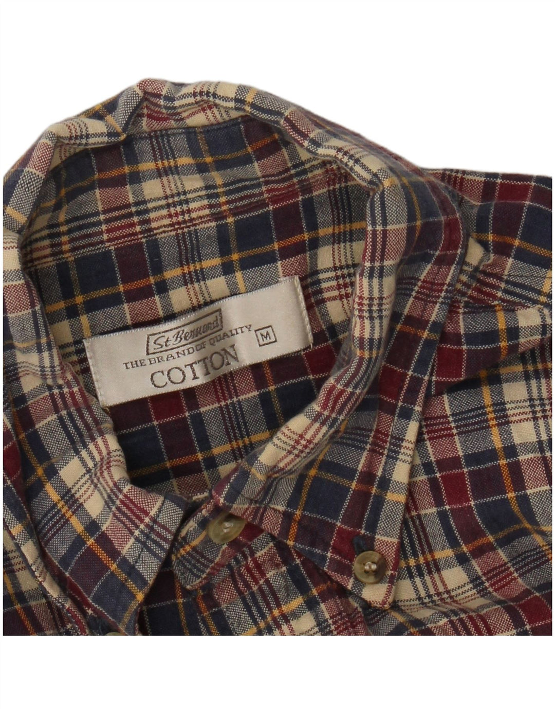Camisa De Franela St. Bernard Hombre Mediana Algodón A Cuadros Multicolores