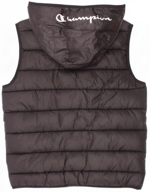 Champion Chaleco acolchado con capucha para niños 11-12 años Grande Poliéster negro