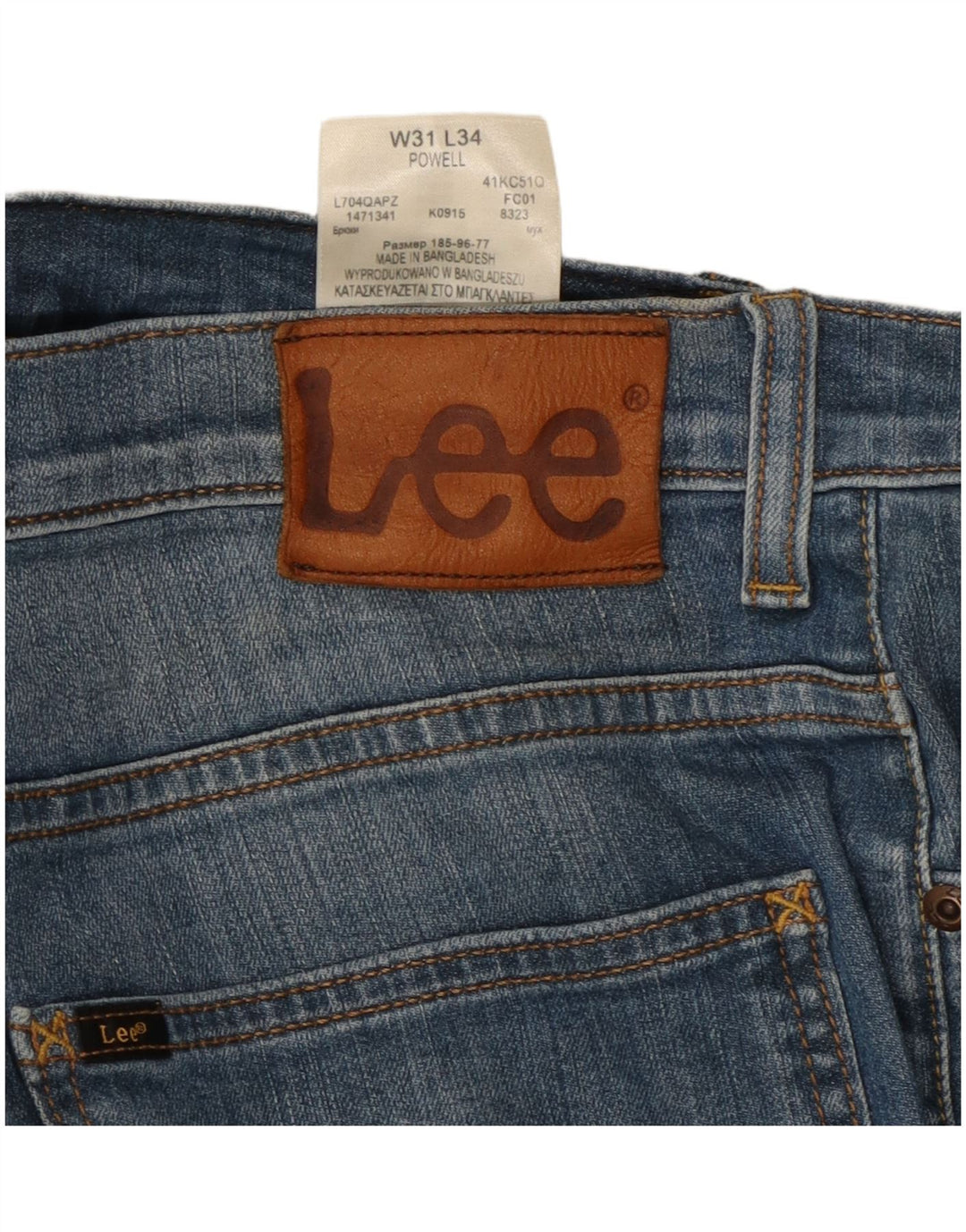 LEE Vaqueros rectos Powell para hombre W31 L30 Algodón azul