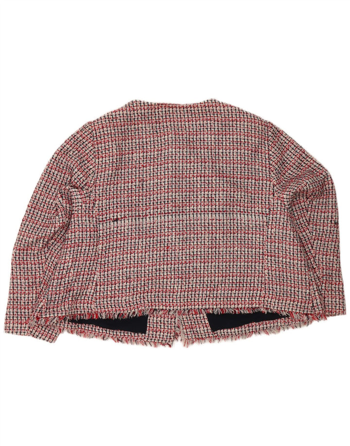 Marks & Spencer Chaqueta tipo blazer de 3 botones para mujer UK 30 6XL Poliéster a cuadros rojos