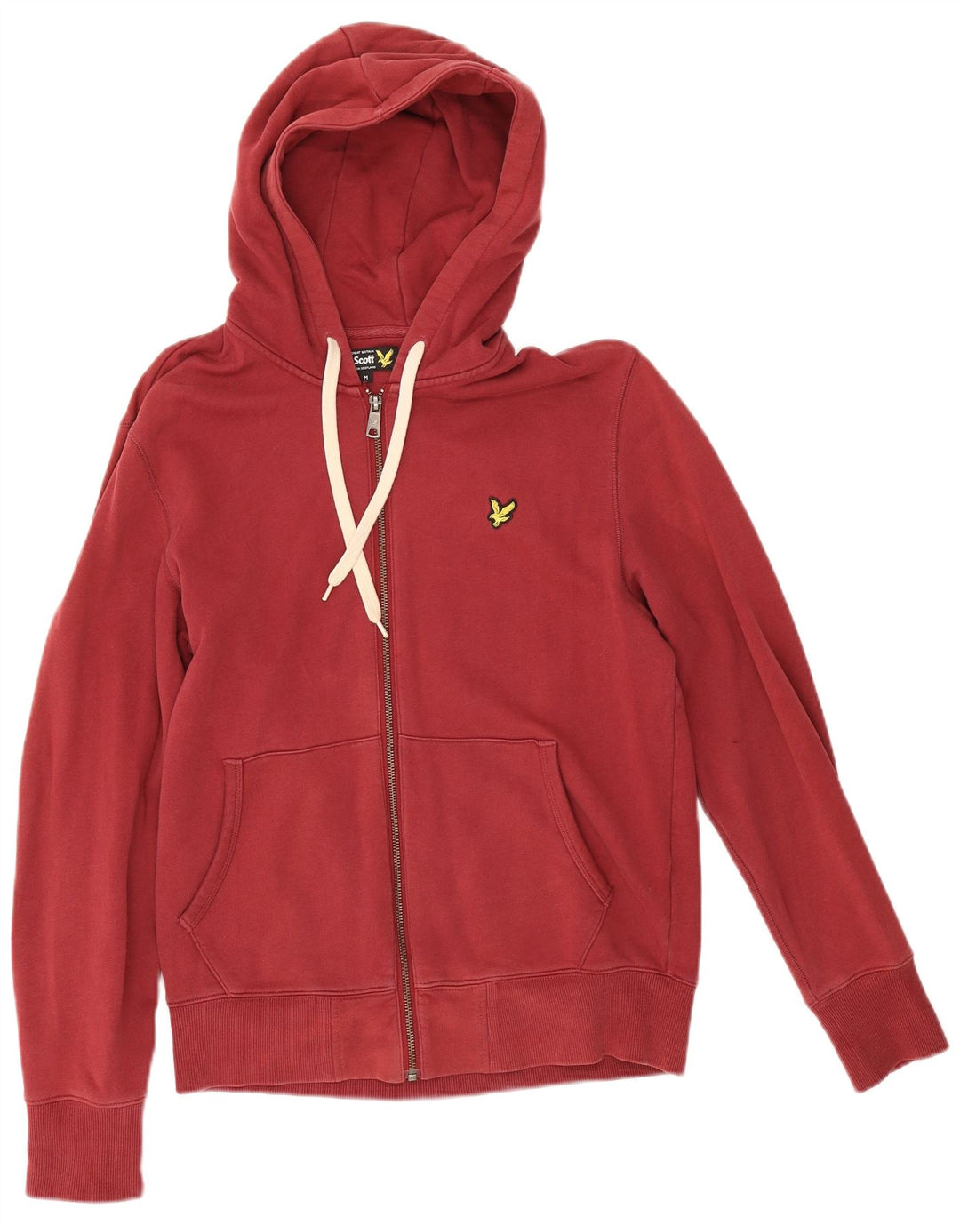 Lyle & Scott Suéter con capucha y cremallera para hombre Algodón rojo mediano