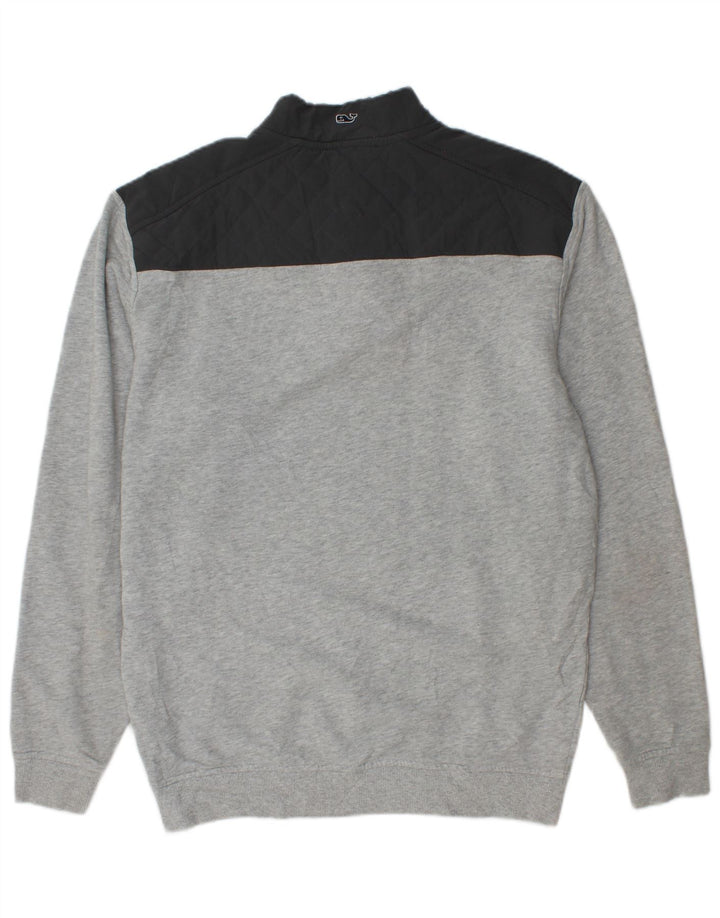 VINEYARD VINES Sudadera holgada para hombre con diseño color block en gris medio