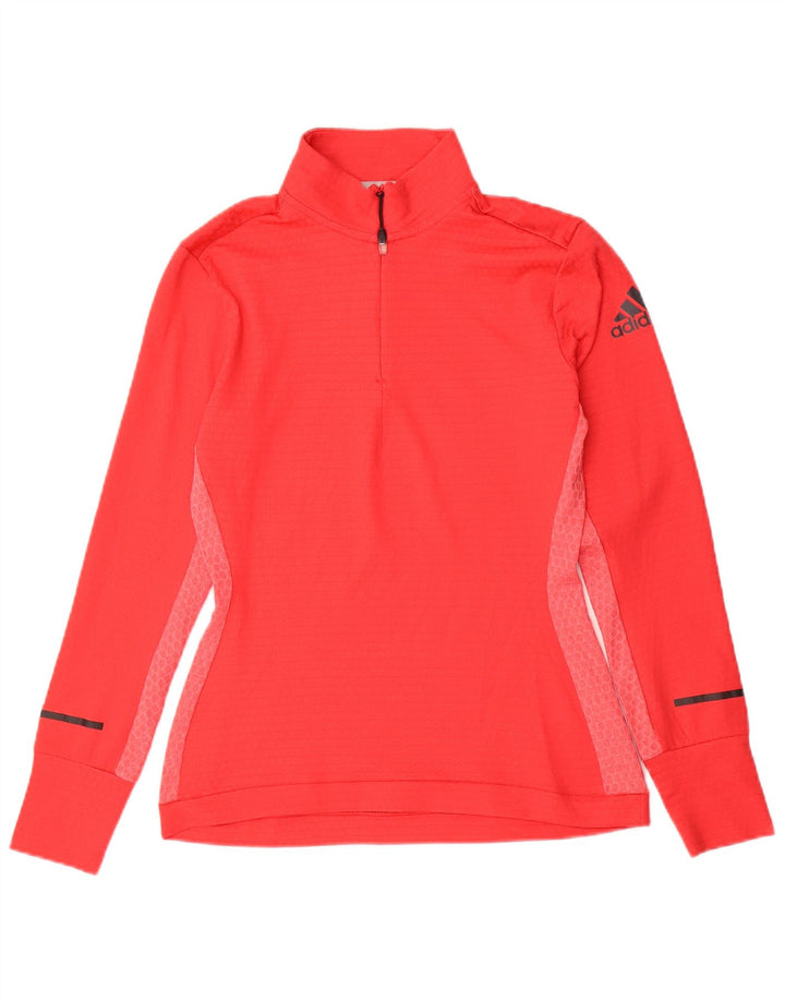 Adidas - Chándal con cremallera y cuello para mujer, talla 40, color rojo mediano