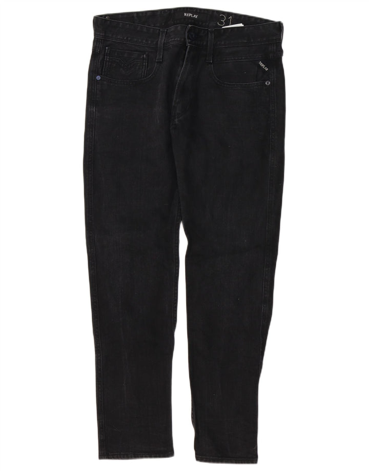 Replay Vaqueros ajustados para hombre W31 L30 Algodón negro