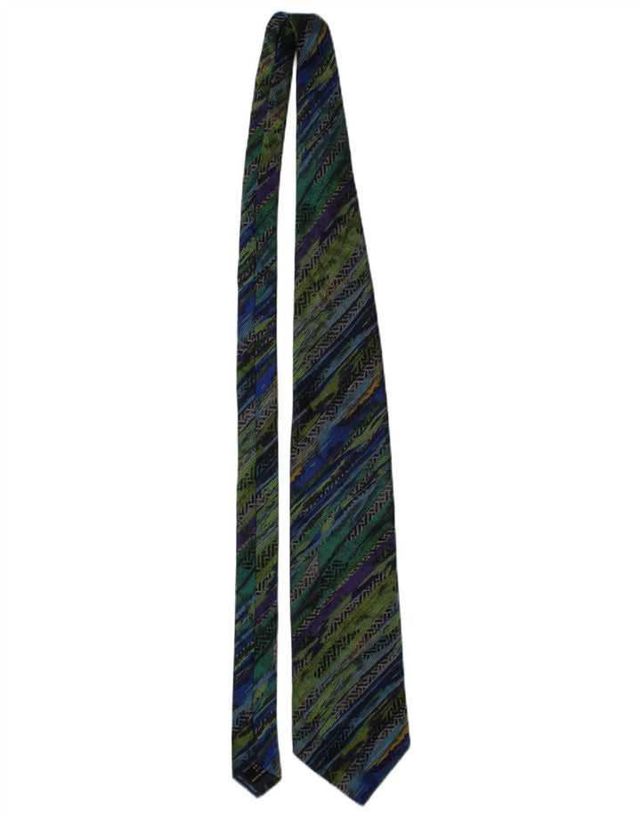 Corbata Missoni para hombre, talla única, diseño geométrico de seda multicolor