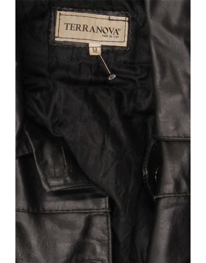 Terranova Chaqueta de cuero para mujer UK 44 Mediana Negro