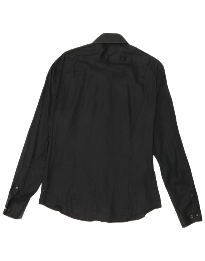 Calvin Klein Camisa extra slim fit para hombre talla 15 1/2 mediana algodón negro