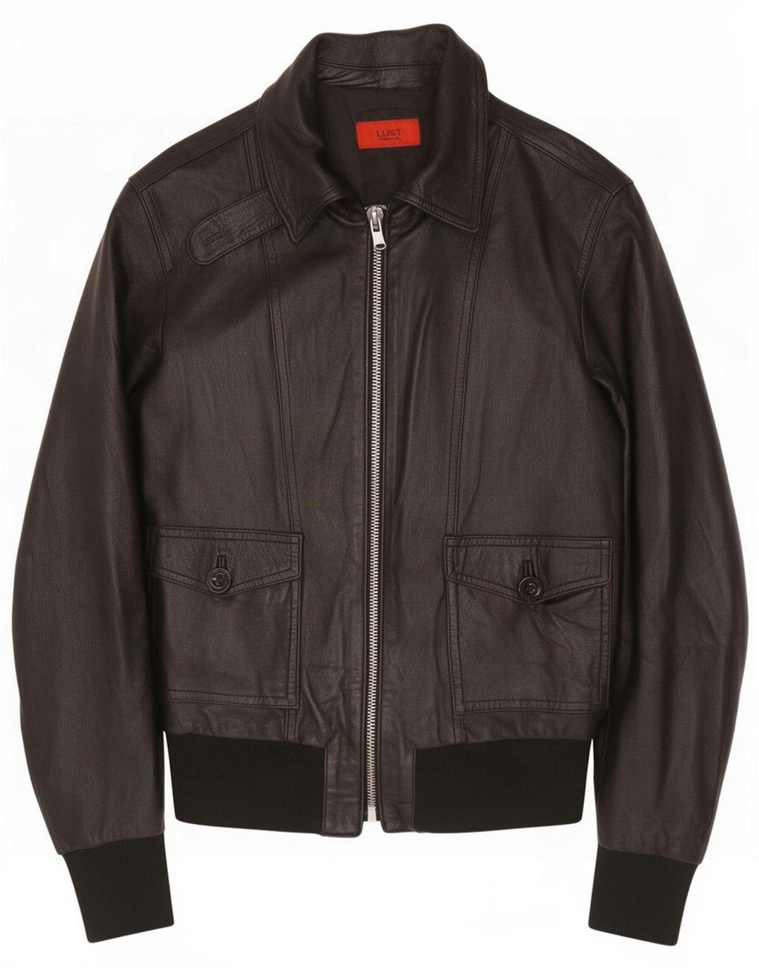 Chaqueta de cuero vintage para mujer IT 48 XL Negro