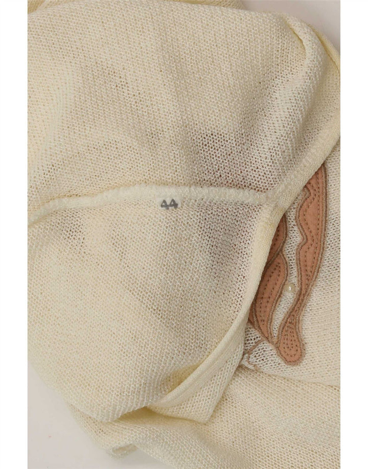 Blusa vintage sin mangas para mujer Top IT 44 Acrílico medio blanco apagado
