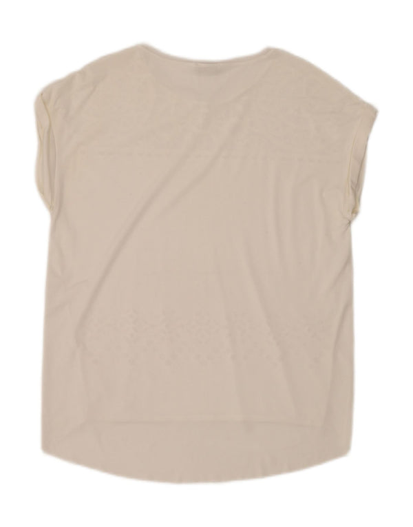 Zara Mujer Blusa Top Reino Unido 44 Medio Blanco Floral