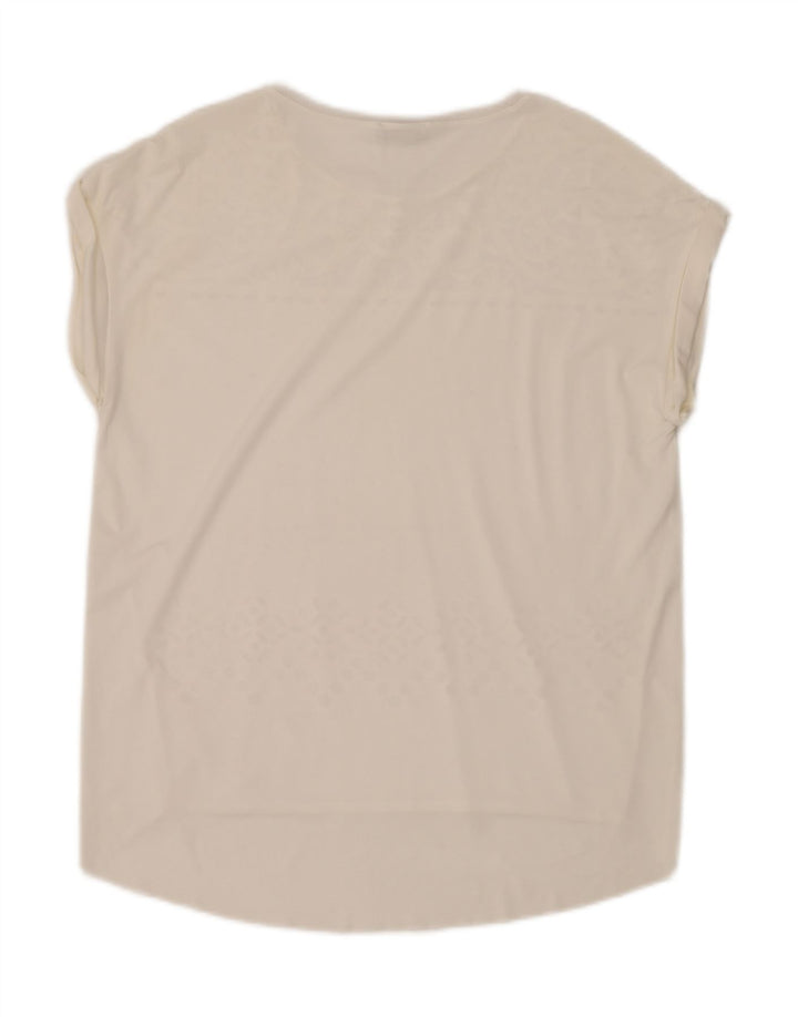 Zara Mujer Blusa Top Reino Unido 44 Medio Blanco Floral