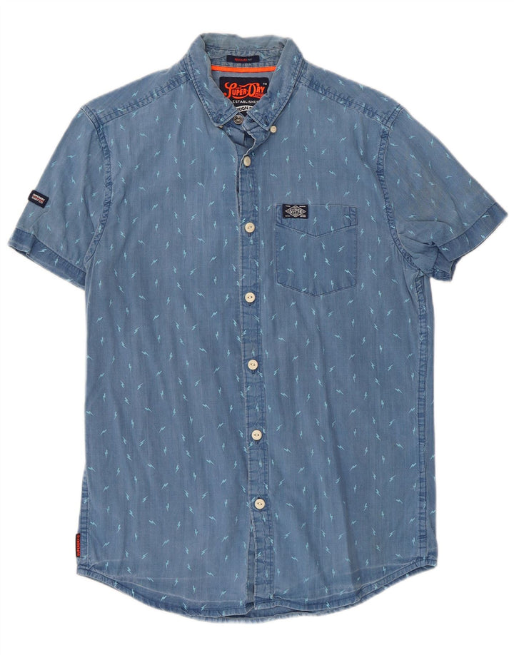Superdry Camisa De Manga Corta Regular Fit De Algodón Con Motivos Azules Pequeños
